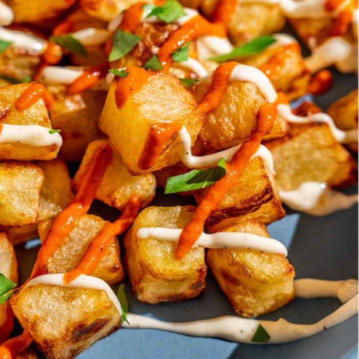 Vegetarian Air Fryer Spicy Cauliflower Bravas