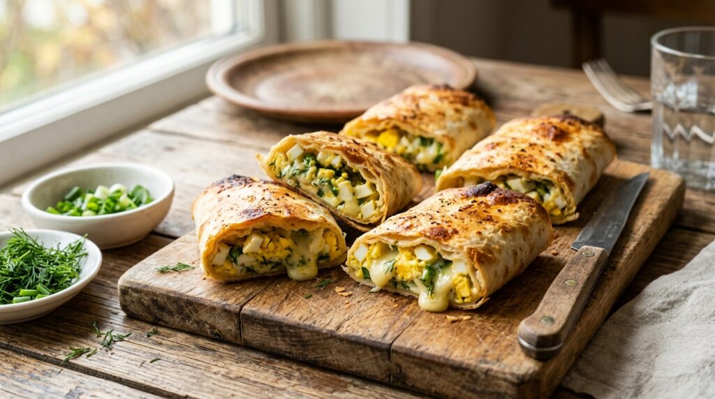 Croustillants de Lavash aux Œufs, Fines Herbes et Mozzarella