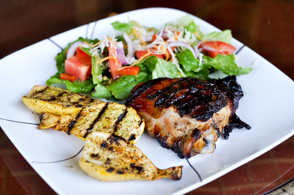 Garlic & Herb Grilled Chicken Breast with Charred Zucchini & Peppers