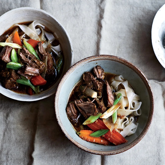 Keto Lemongrass beef stew with noodles